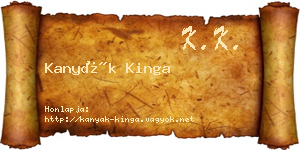 Kanyák Kinga névjegykártya
